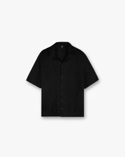 Represent All Over Crochet Shirt - Jet Black> Knitwear