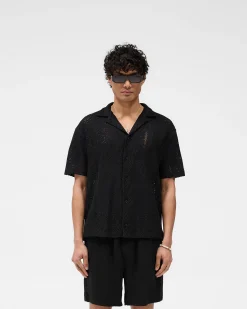 Represent All Over Crochet Shirt - Jet Black><noscript><img width=
