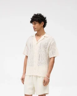 Represent All Over Crochet Shirt - Off White> Knitwear