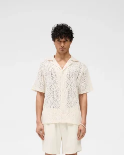 Represent All Over Crochet Shirt - Off White><noscript><img width=