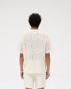 Represent All Over Crochet Shirt - Off White><noscript><img width=