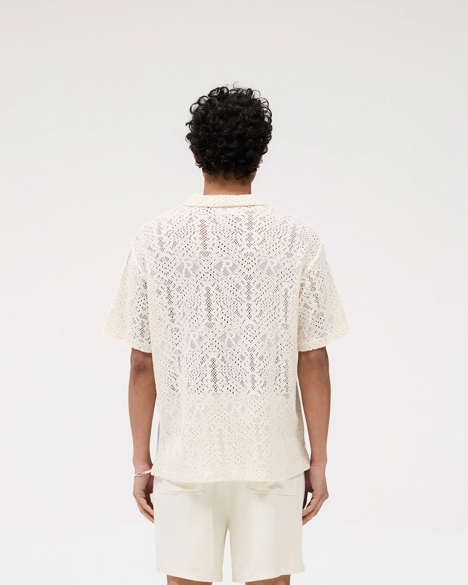 Represent All Over Crochet Shirt - Off White> Knitwear