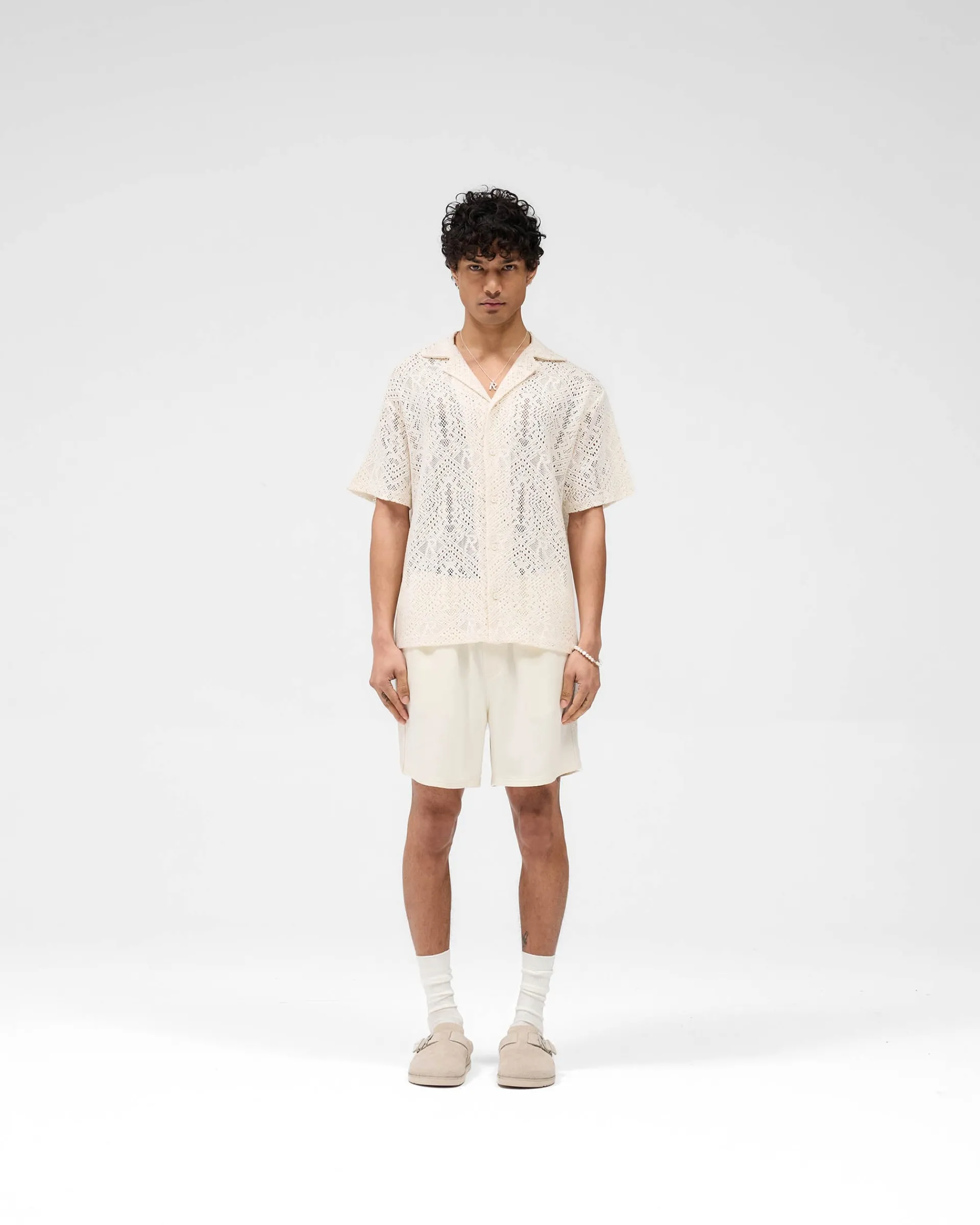 Represent All Over Crochet Shirt - Off White> Knitwear