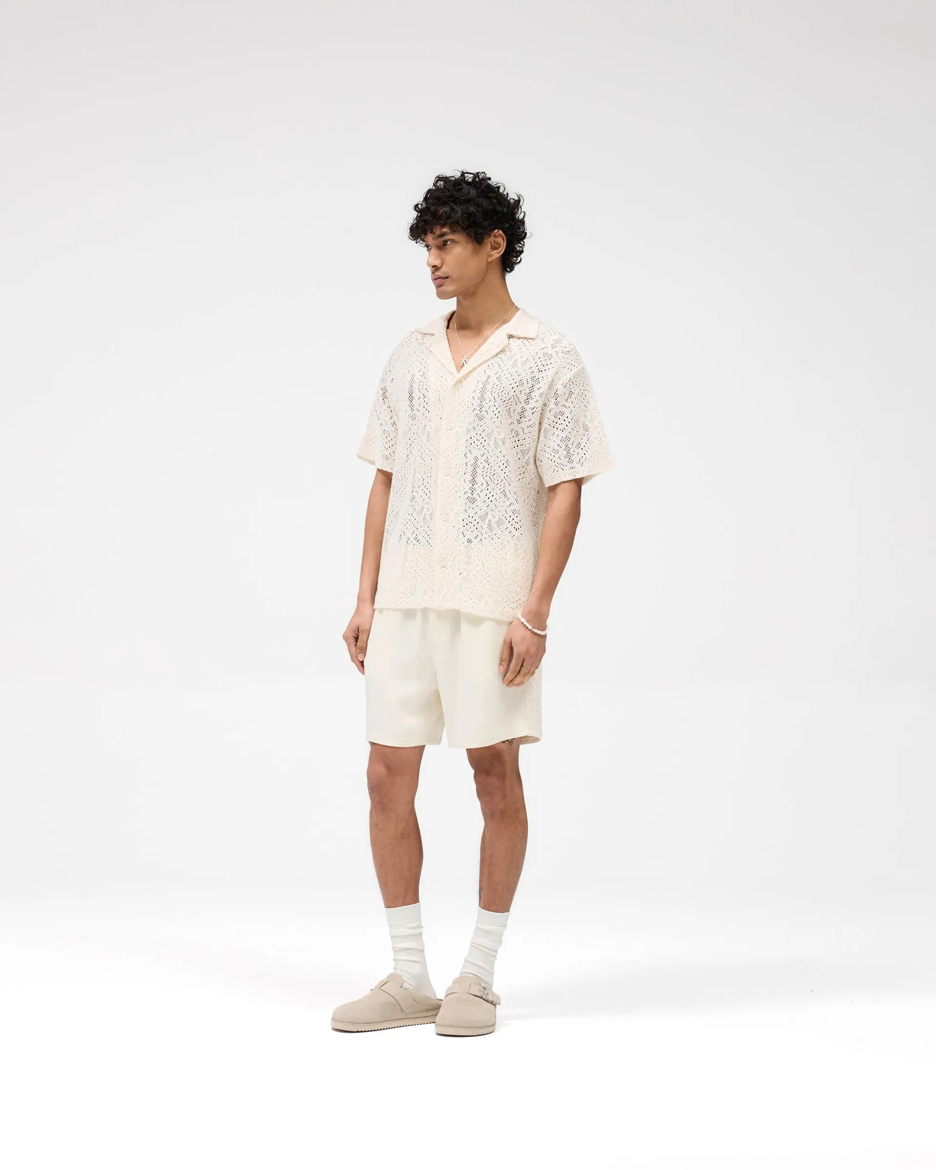 Represent All Over Crochet Shirt - Off White> Knitwear