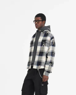 Represent All Over Initial Flannel Shirt - Blue Check> Shirts