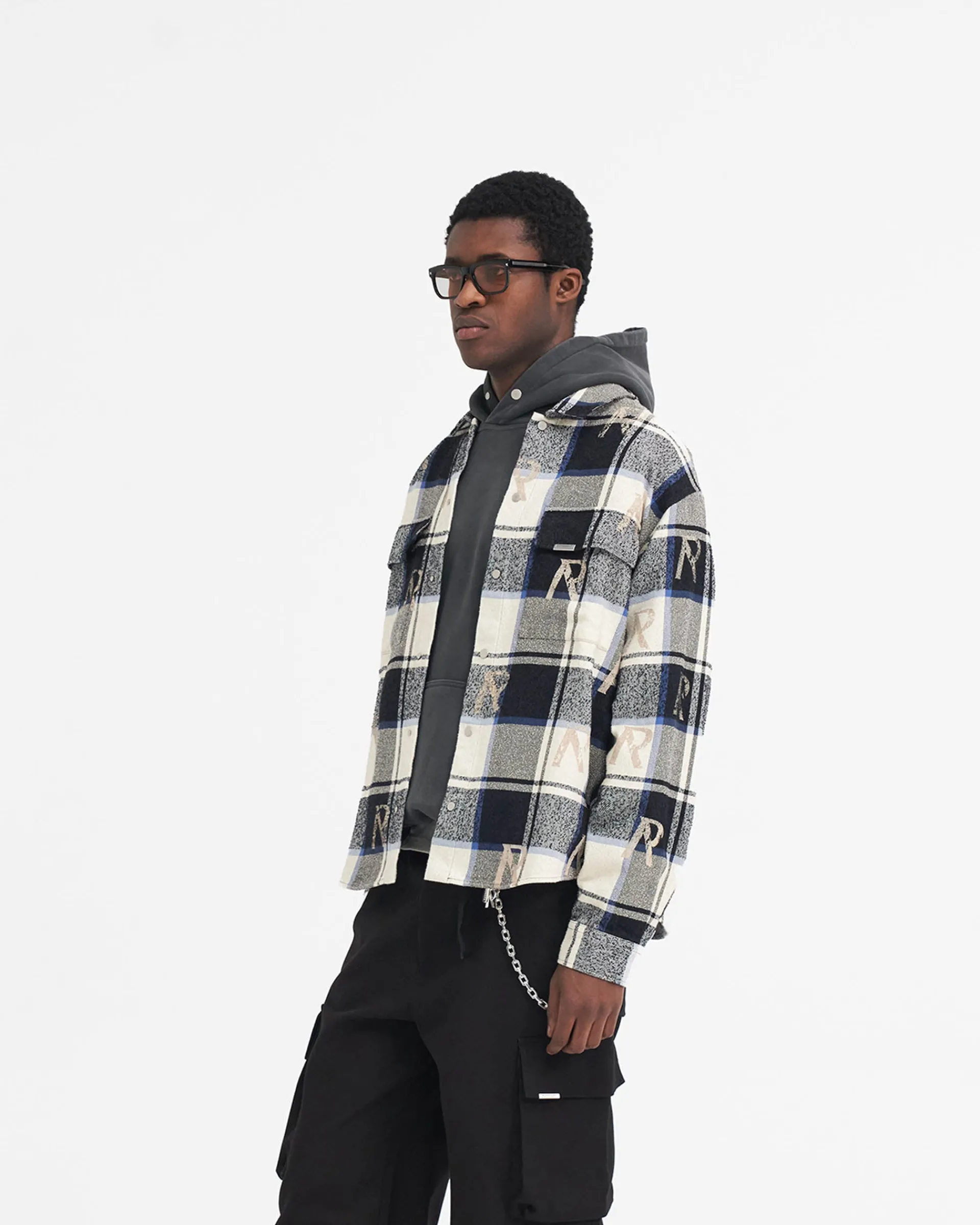 Represent All Over Initial Flannel Shirt - Blue Check> Shirts