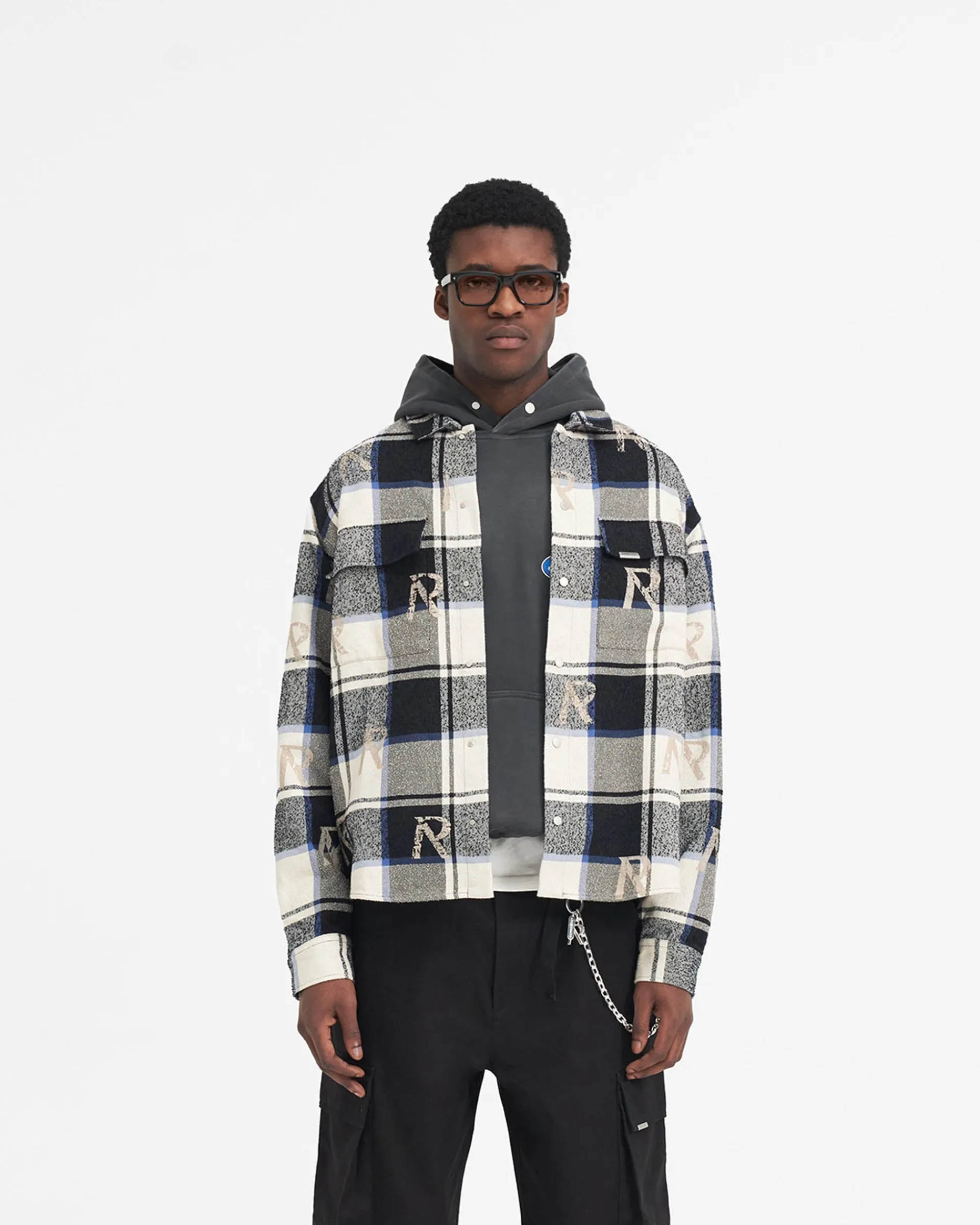 Represent All Over Initial Flannel Shirt - Blue Check> Shirts