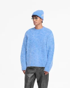 Represent Cable Knit Sweater - Electric Blue> Knitwear