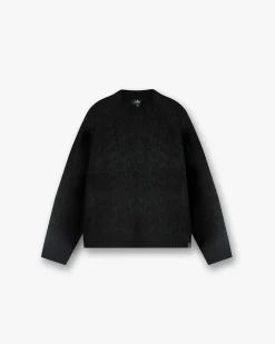 Represent Cable Knit Sweater - Jet Black> Knitwear