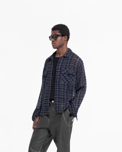 Represent Check Flannel Shirt - Blue Check> Shirts