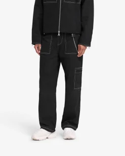 Represent Contrast Stitch Pant - Jet Black><noscript><img width=