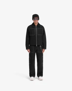 Represent Contrast Stitch Pant - Jet Black><noscript><img width=