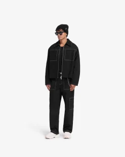 Represent Contrast Stitch Pant - Jet Black><noscript><img width=