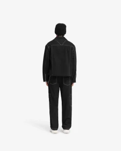Represent Contrast Stitch Pant - Jet Black><noscript><img width=