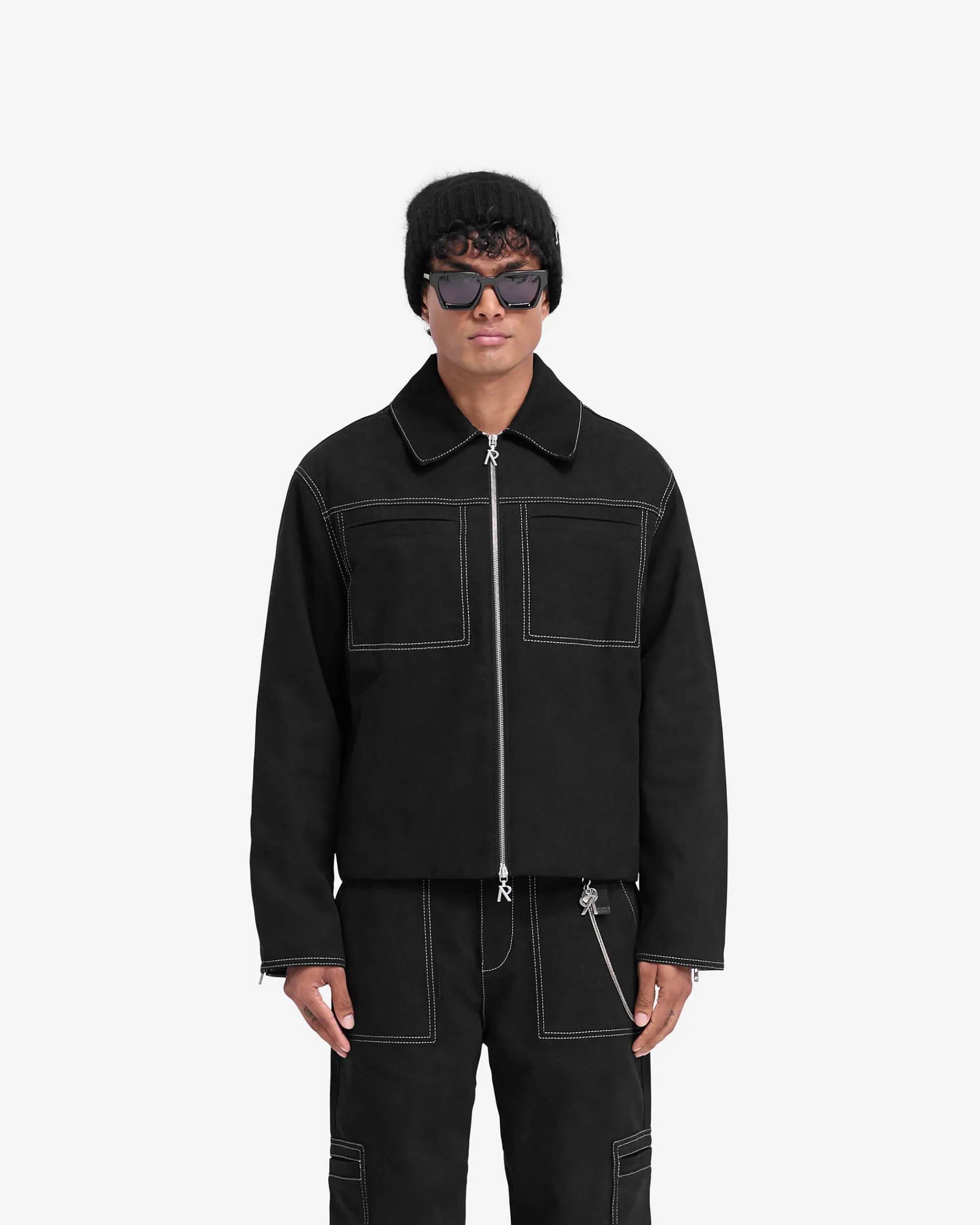 Represent Contrast Stitch Smart Jacket - Jet Black> Outerwear