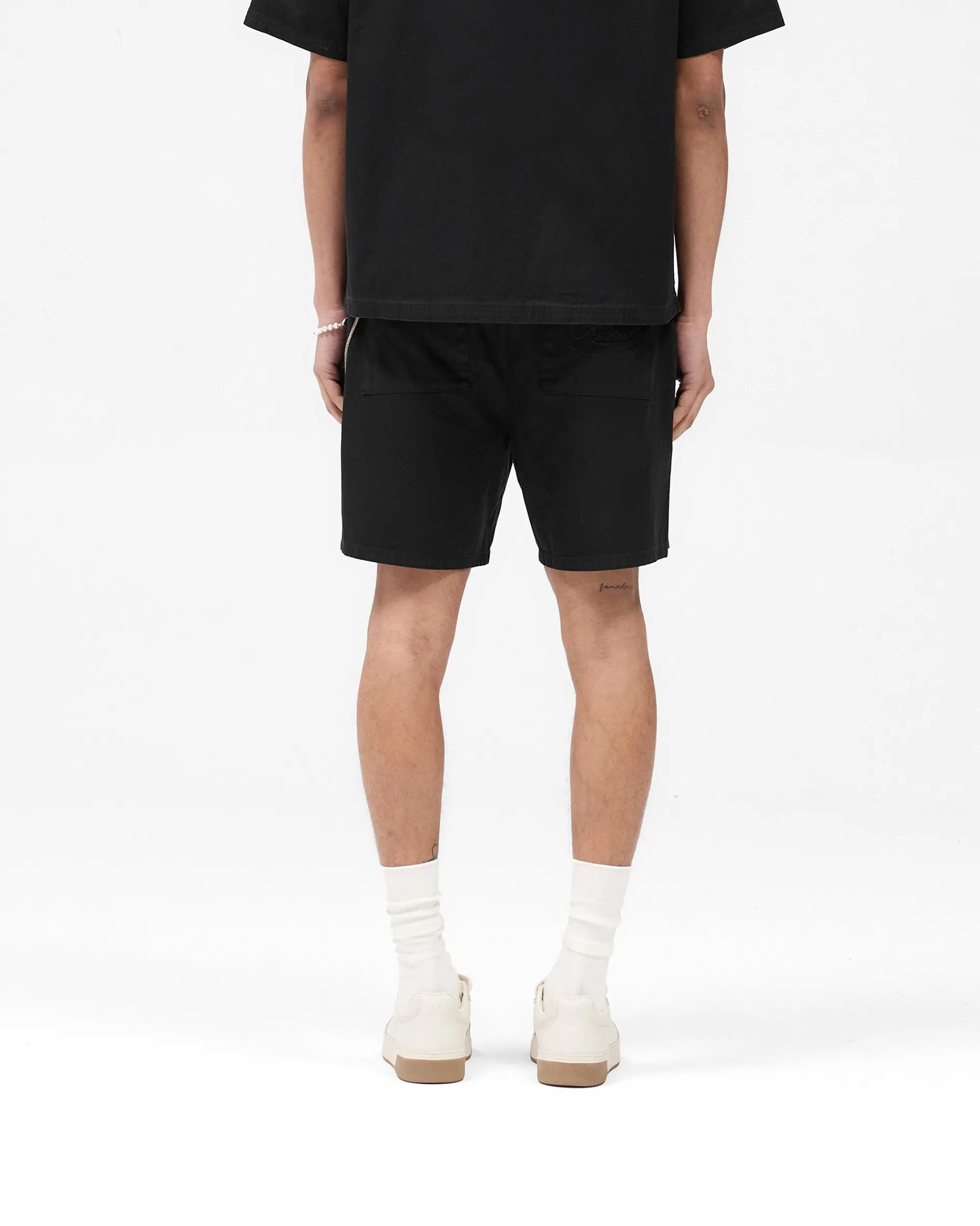 Represent Cotton Tailored Short - Jet Black> Shorts