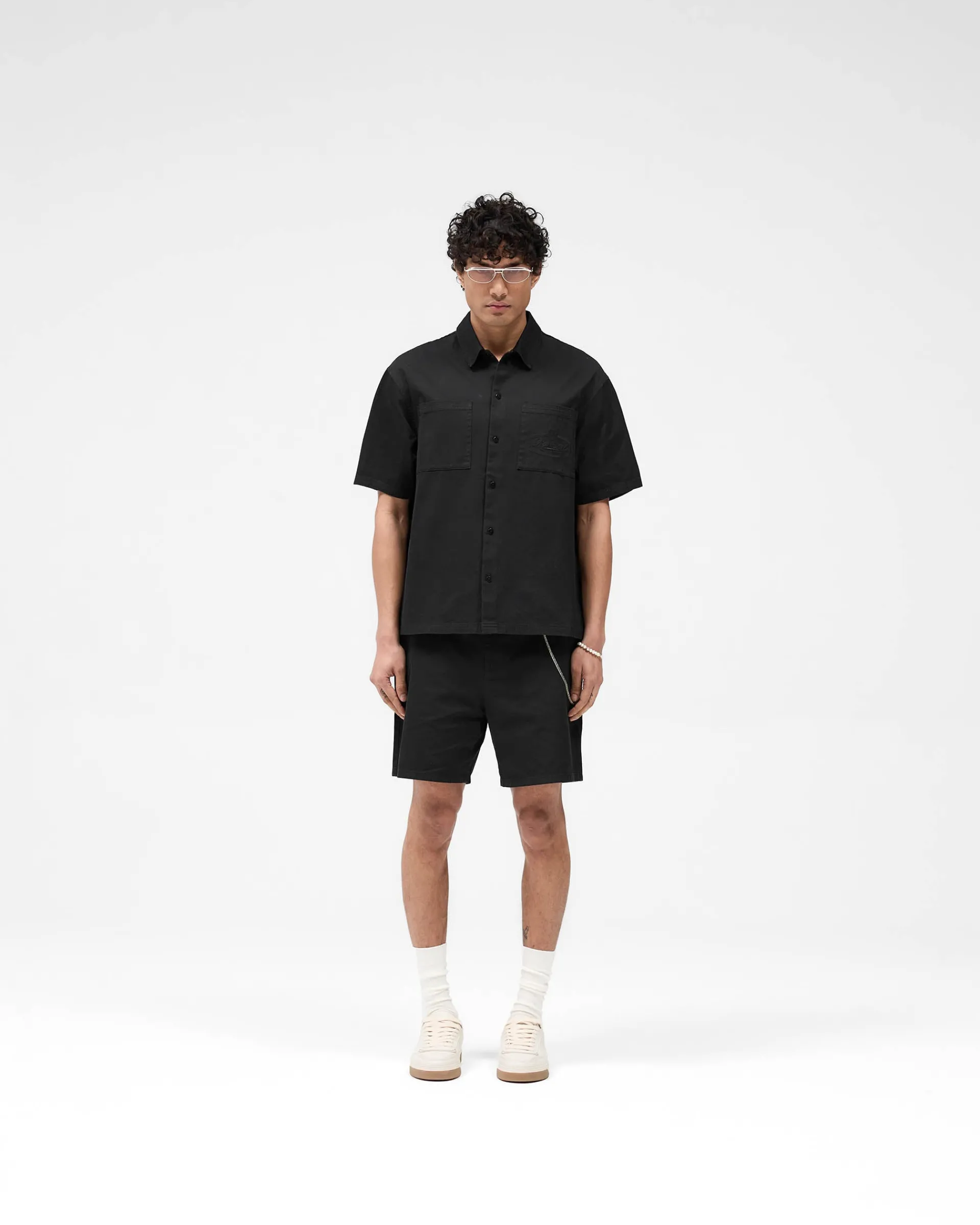 Represent Cotton Tailored Short - Jet Black> Shorts