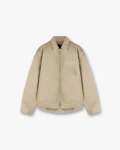 Represent Cotton Zip Through Shirt - Beige> Shirts