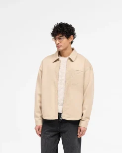 Represent Cotton Zip Through Shirt - Beige> Shirts
