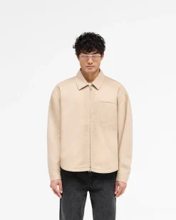 Represent Cotton Zip Through Shirt - Beige><noscript><img width=