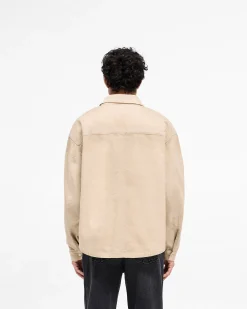 Represent Cotton Zip Through Shirt - Beige><noscript><img width=