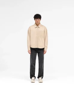 Represent Cotton Zip Through Shirt - Beige><noscript><img width=