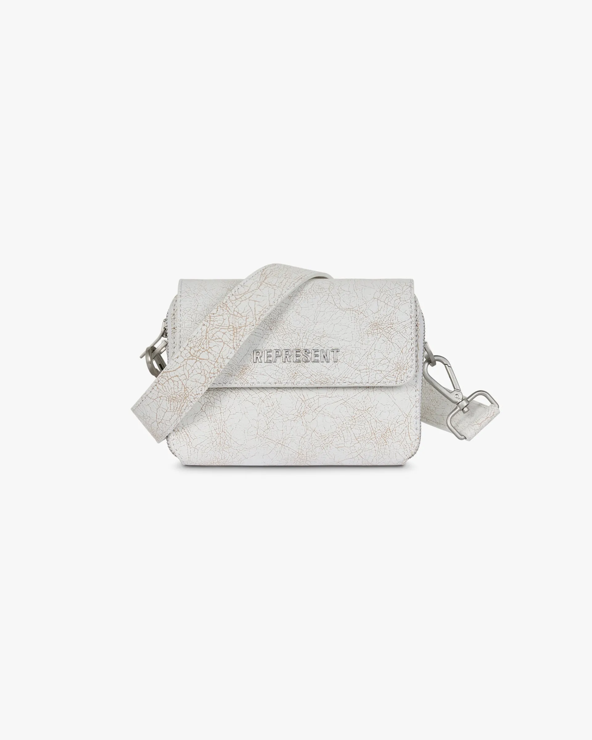 Represent Cracked Leather Cross Body Bag - Antique White> Bags