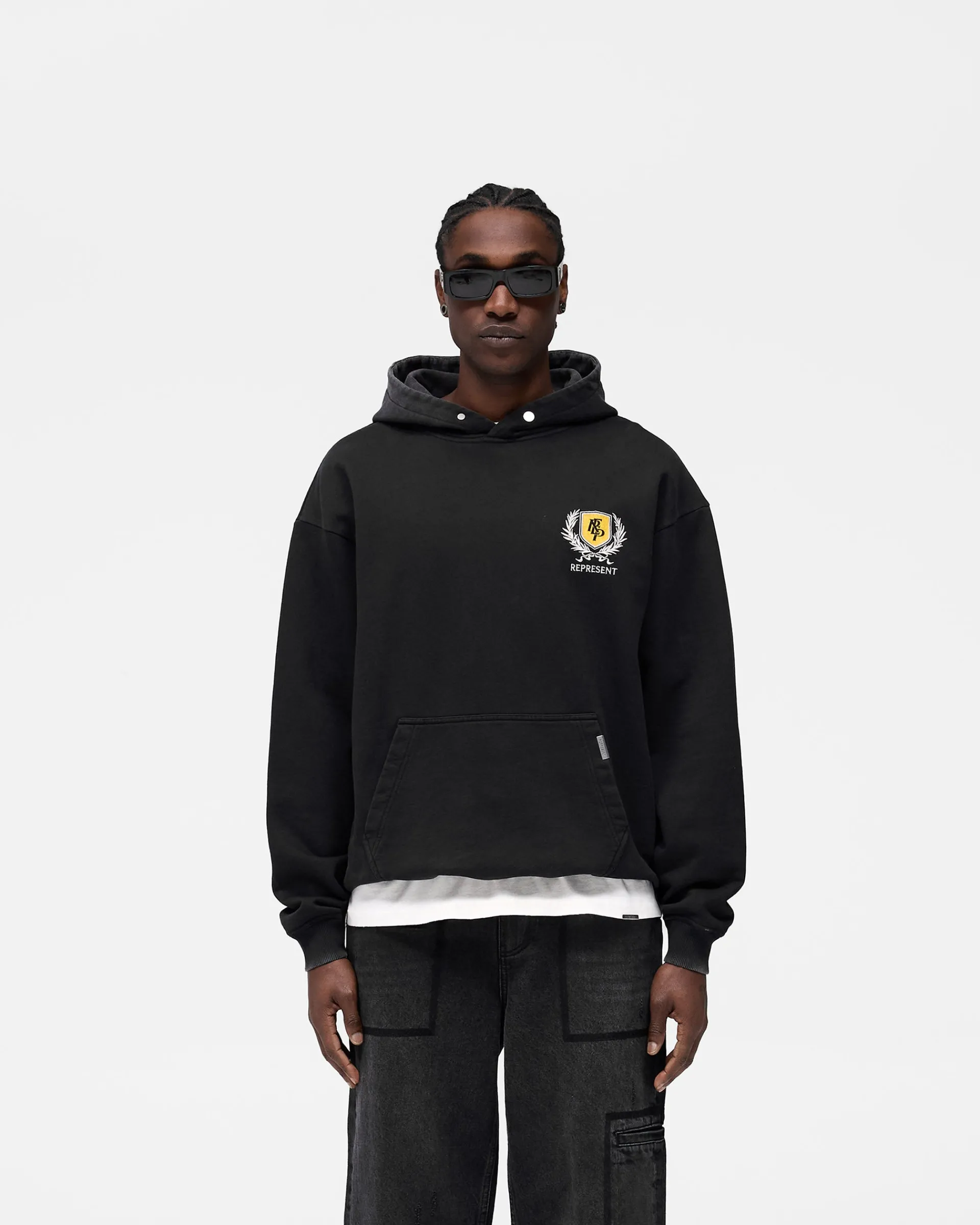 Represent Crest Hoodie - Vintage Black> Hoodies