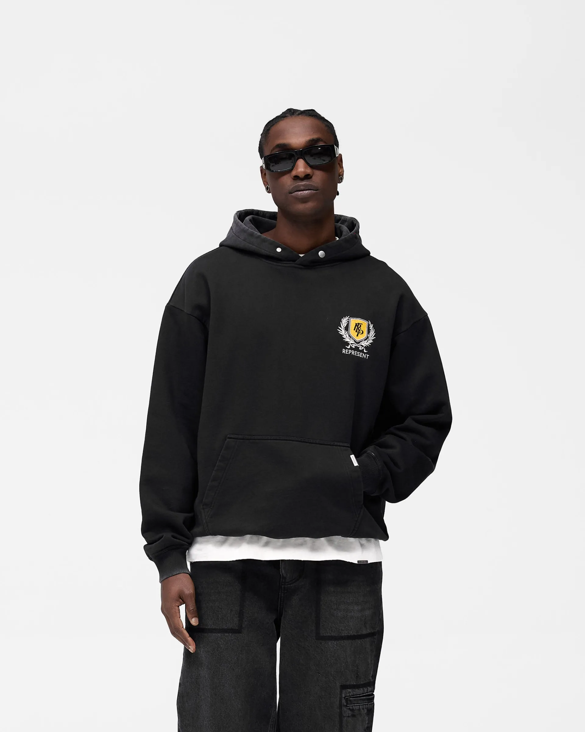 Represent Crest Hoodie - Vintage Black> Hoodies