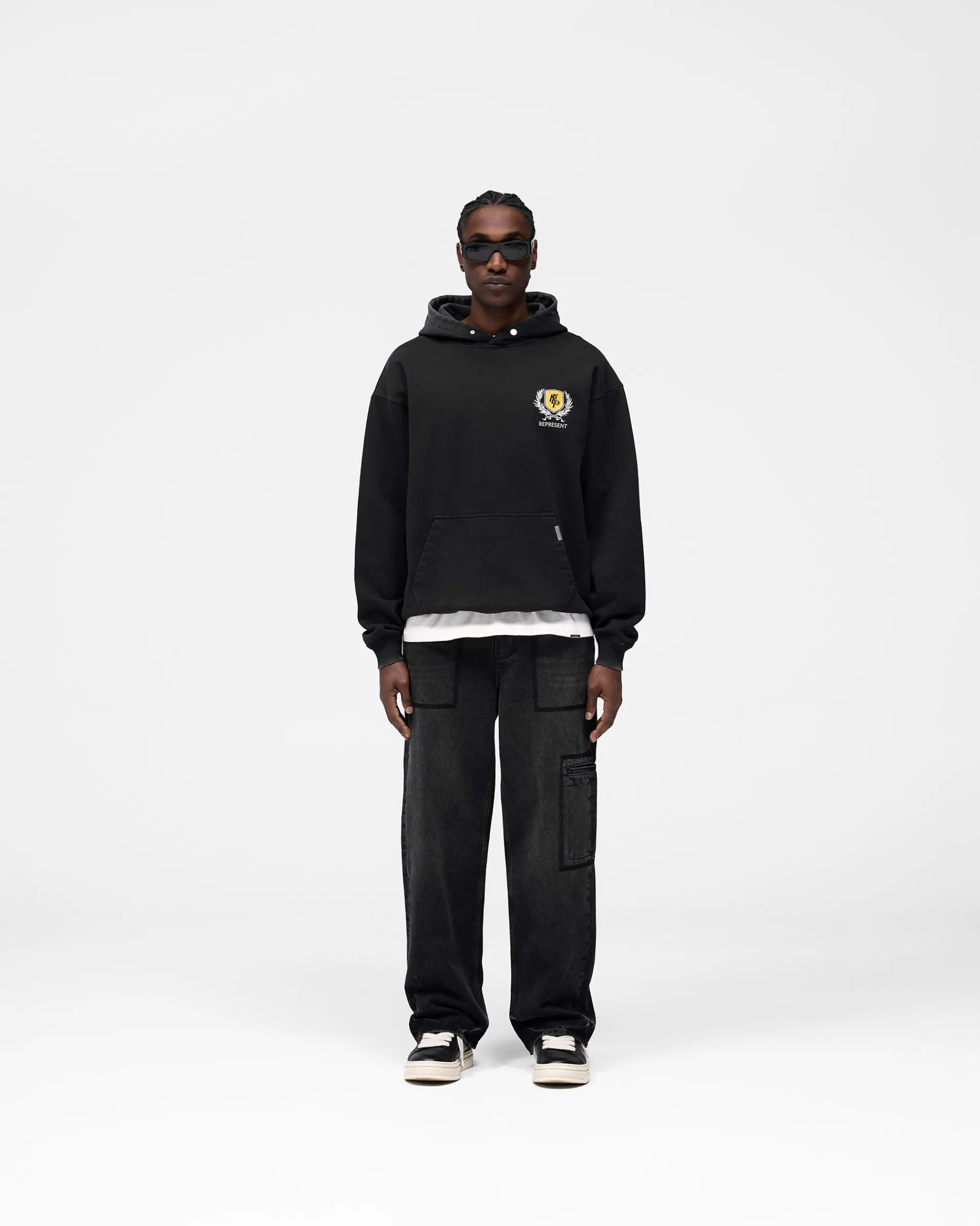 Represent Crest Hoodie - Vintage Black> Hoodies