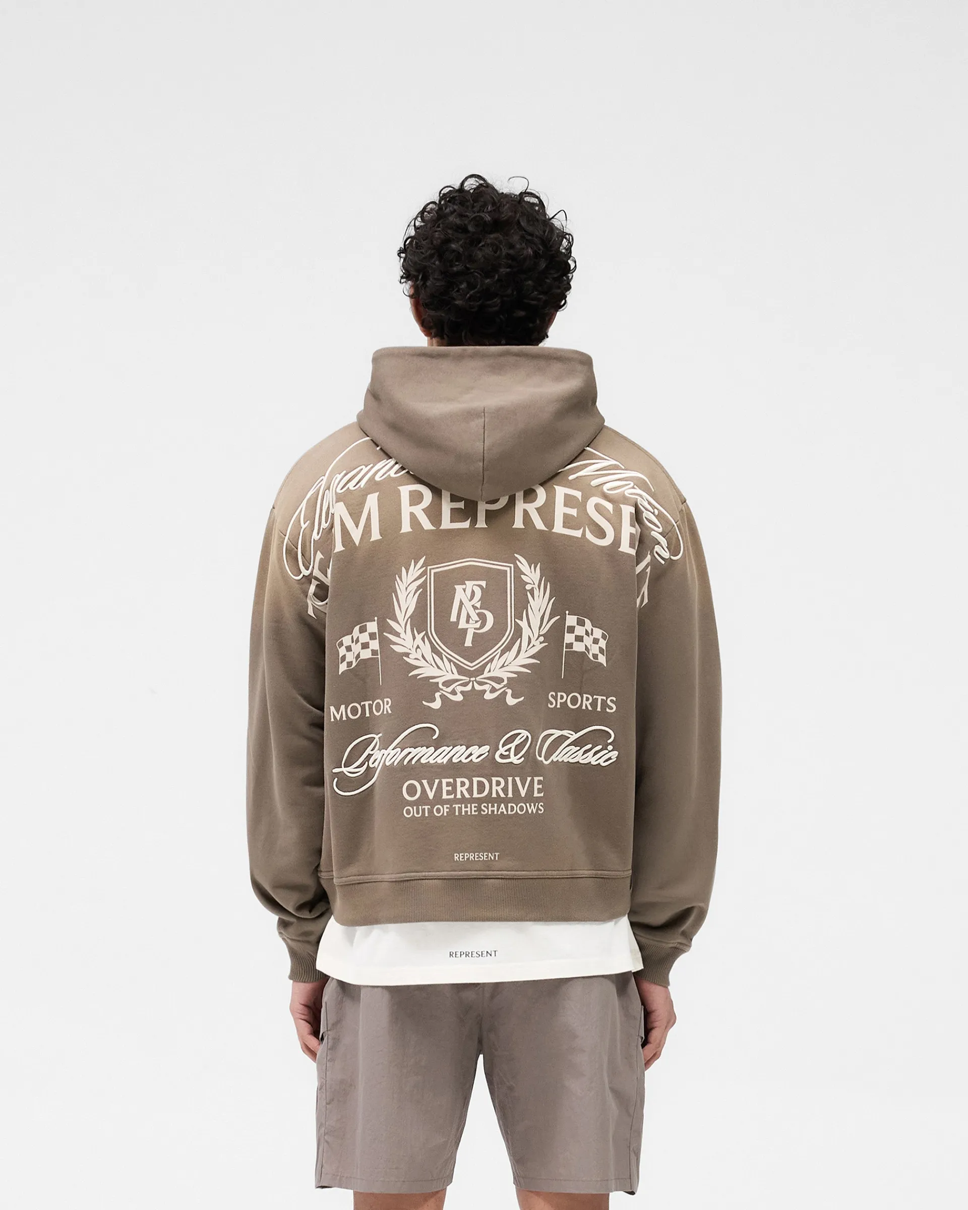 Represent Crest Zip Up Hoodie - Dark Taupe> Hoodies