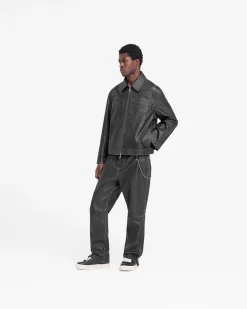 Represent Distressed Leather Pant -><noscript><img width=