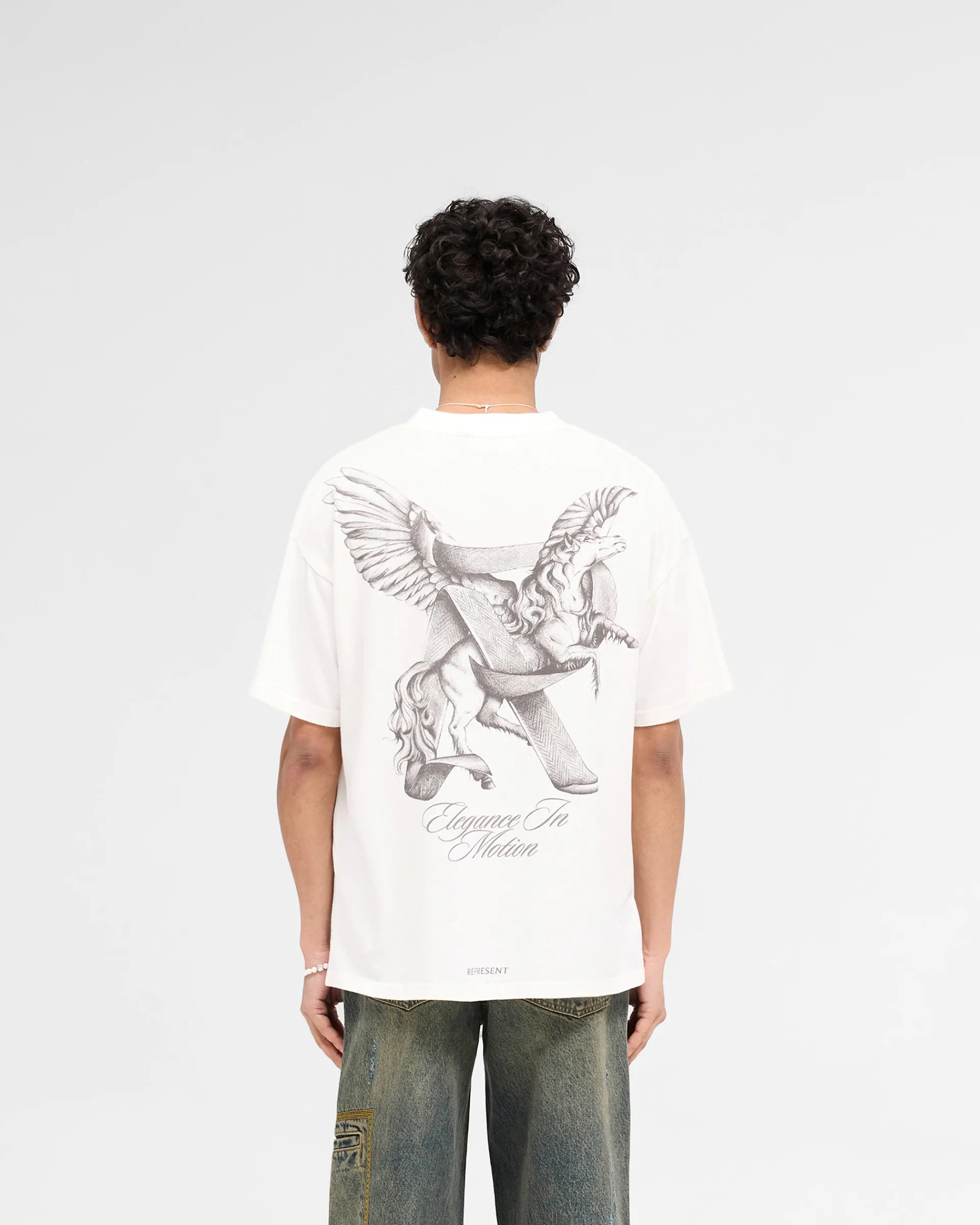 Represent Elegance In Motion T-Shirt - Flat White> T-Shirts