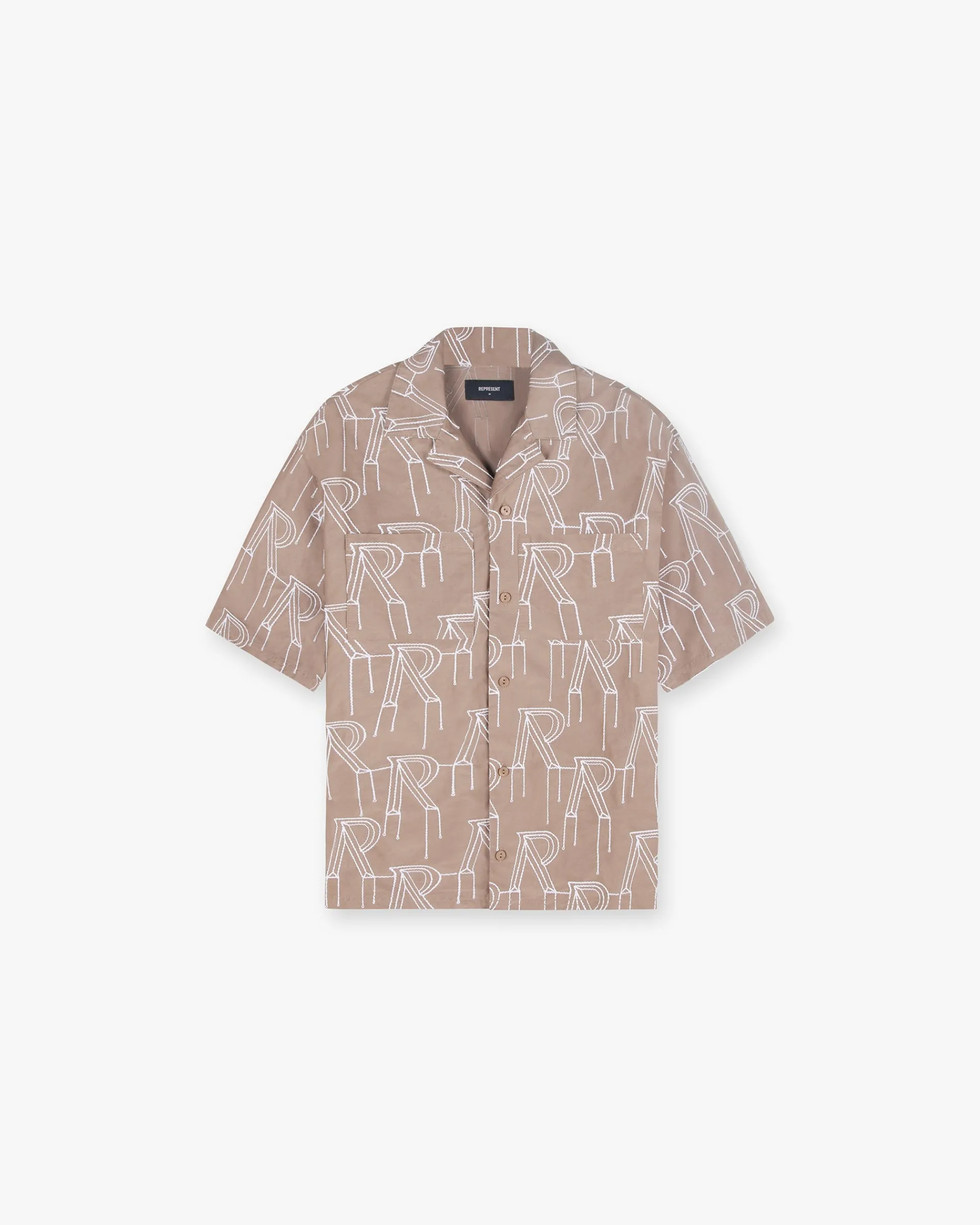 Represent Embroidered Initial Overshirt - Washed Taupe> Shirts