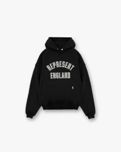 Represent England Applique Hoodie - Jet Black> Hoodies