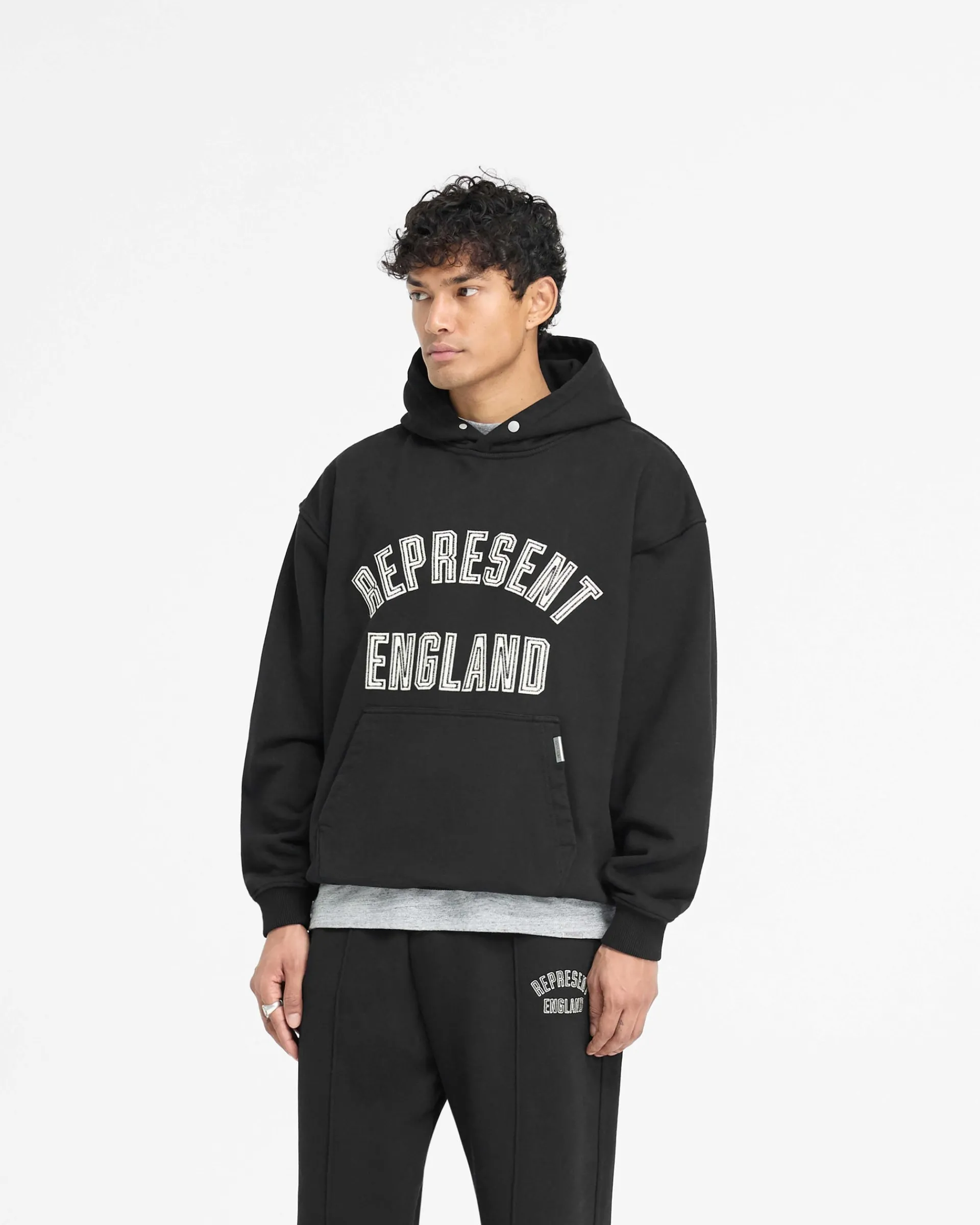 Represent England Applique Hoodie - Jet Black> Hoodies