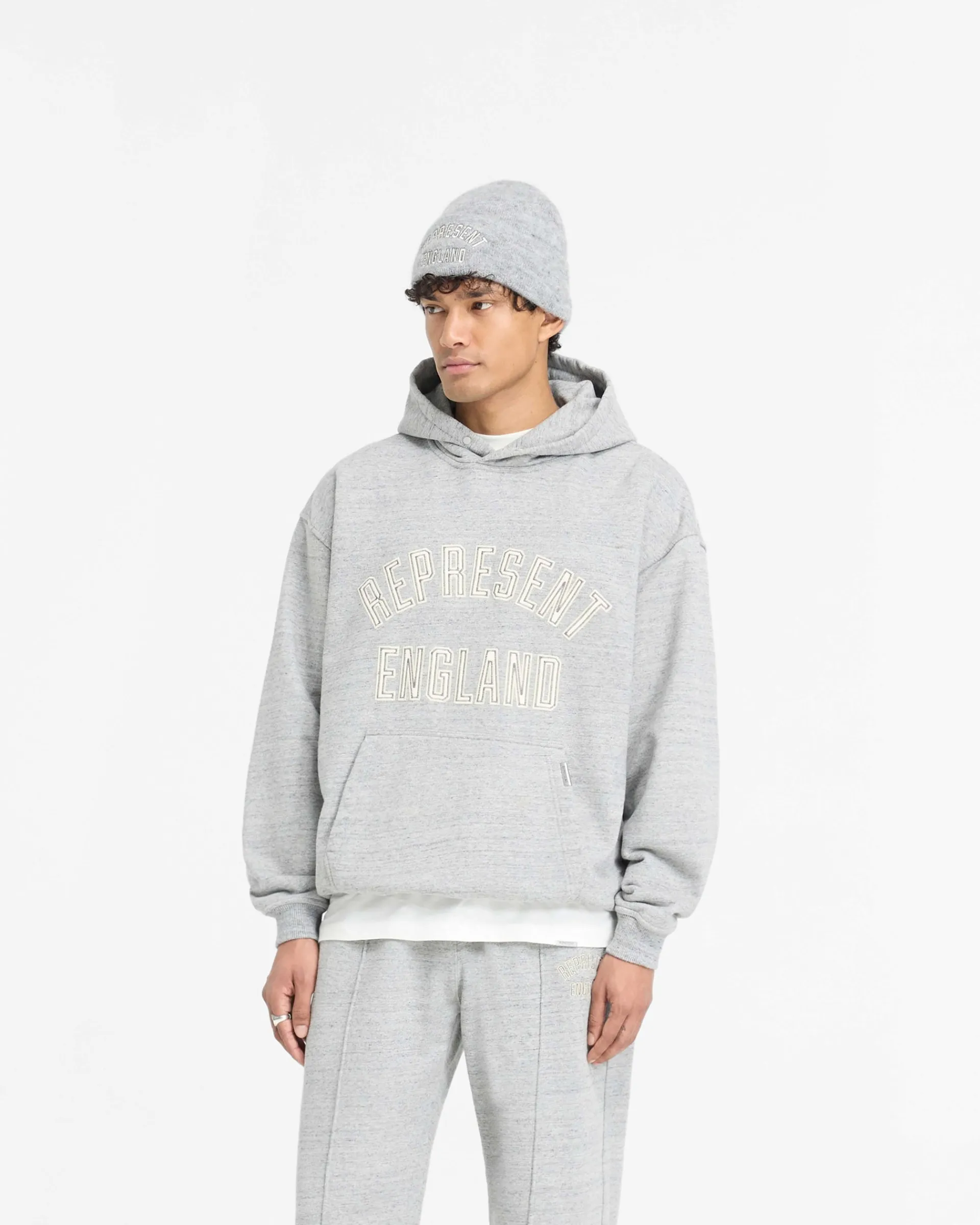 Represent England Applique Hoodie - Grey Marl> Hoodies