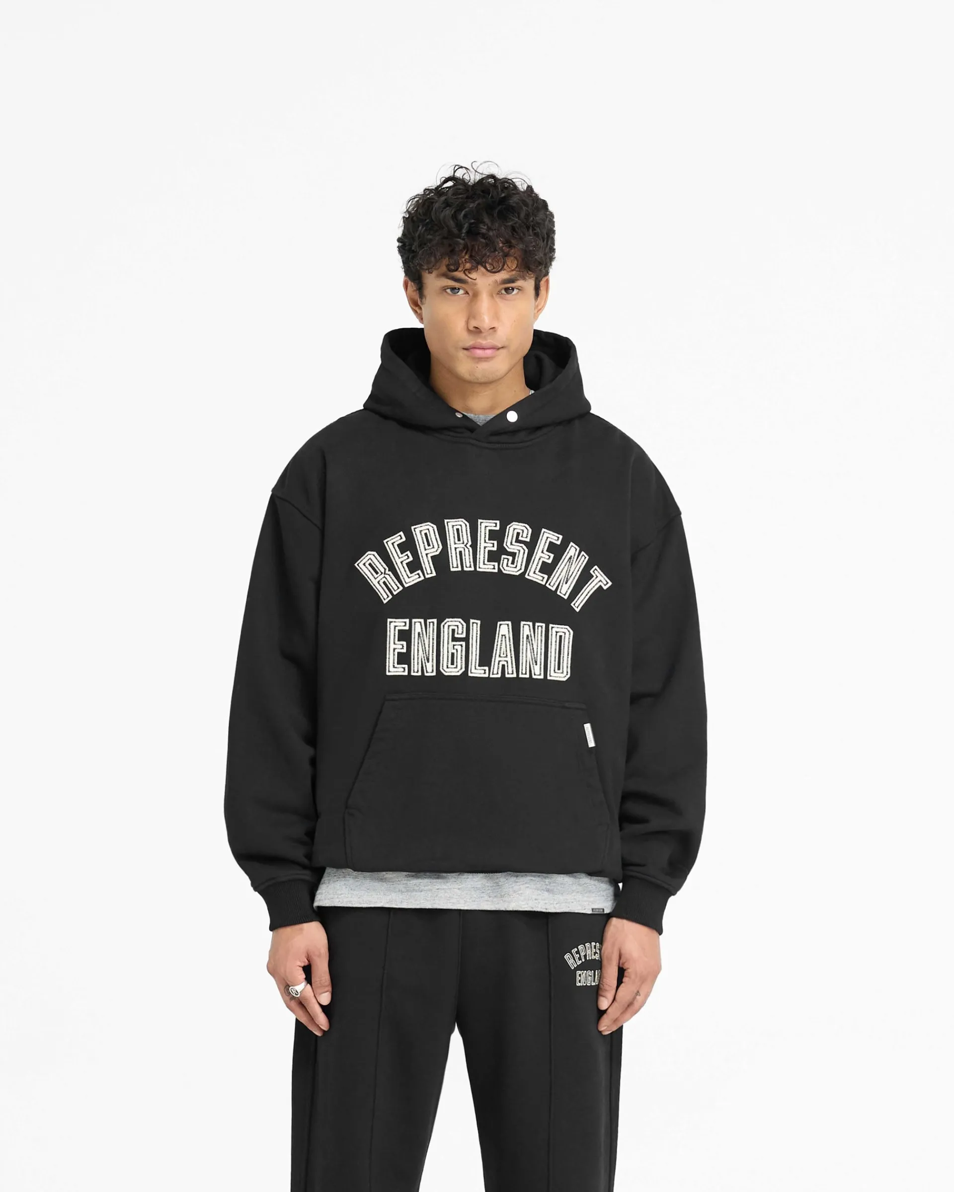 Represent England Applique Hoodie - Jet Black> Hoodies