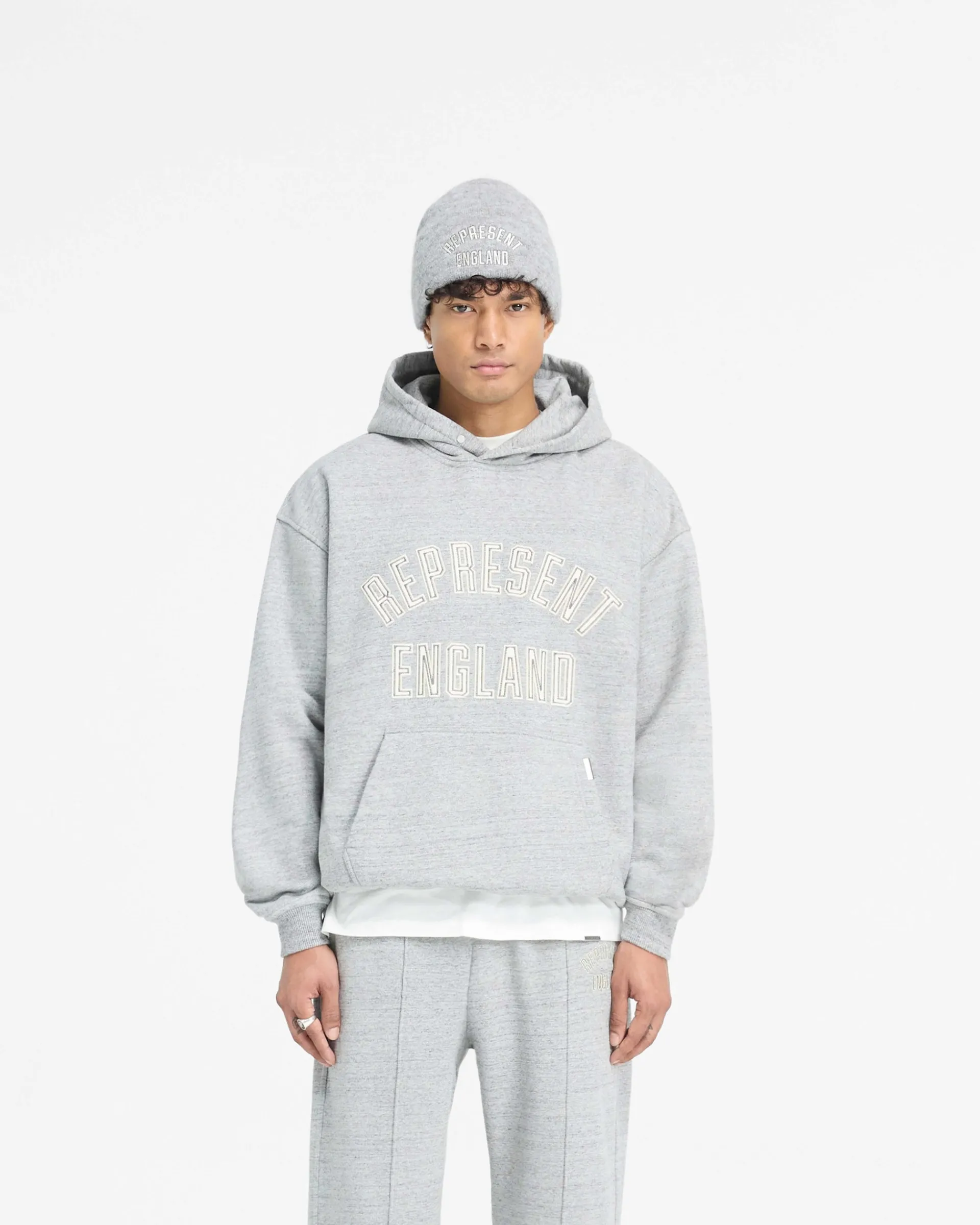 Represent England Applique Hoodie - Grey Marl> Hoodies