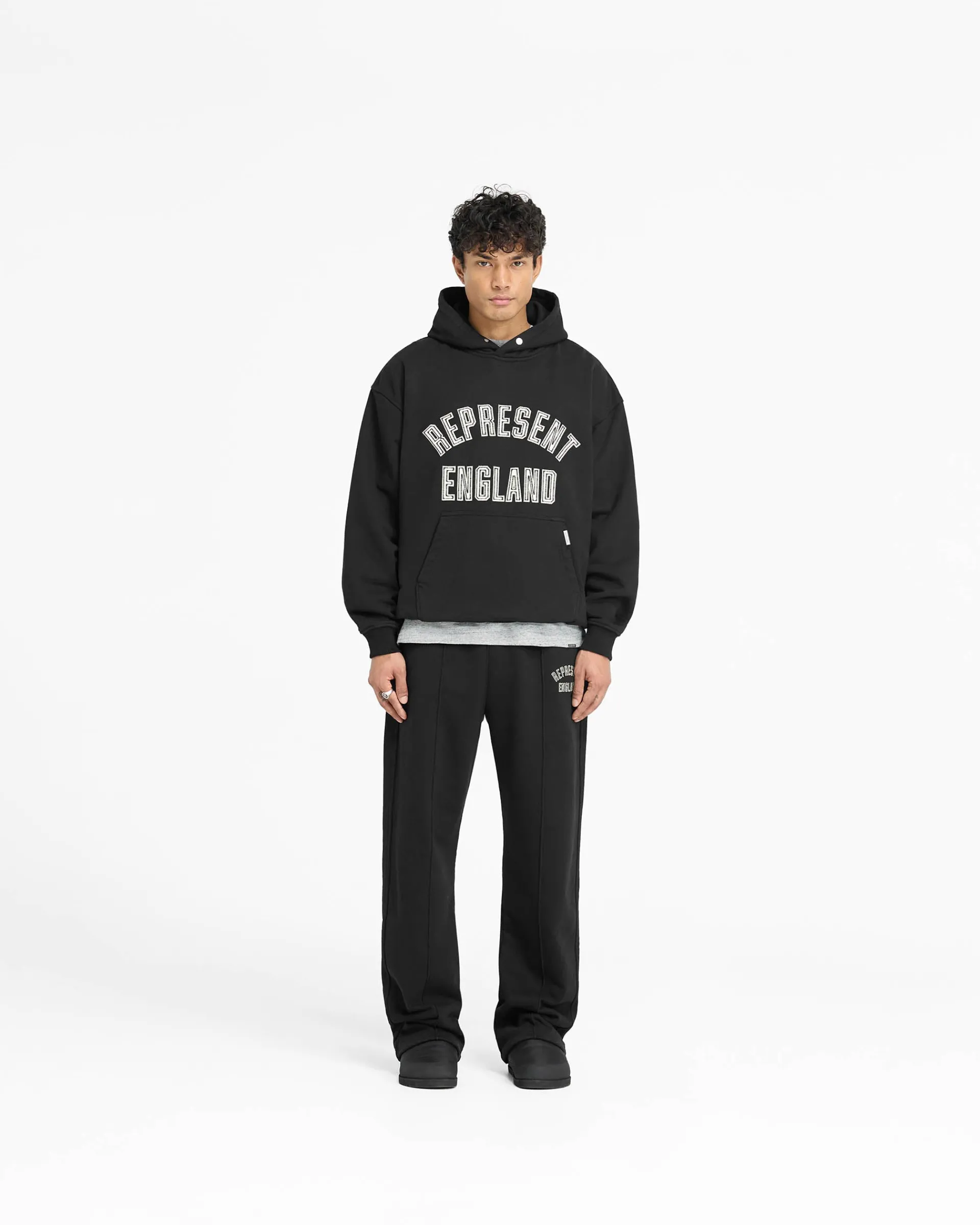 Represent England Applique Hoodie - Jet Black> Hoodies