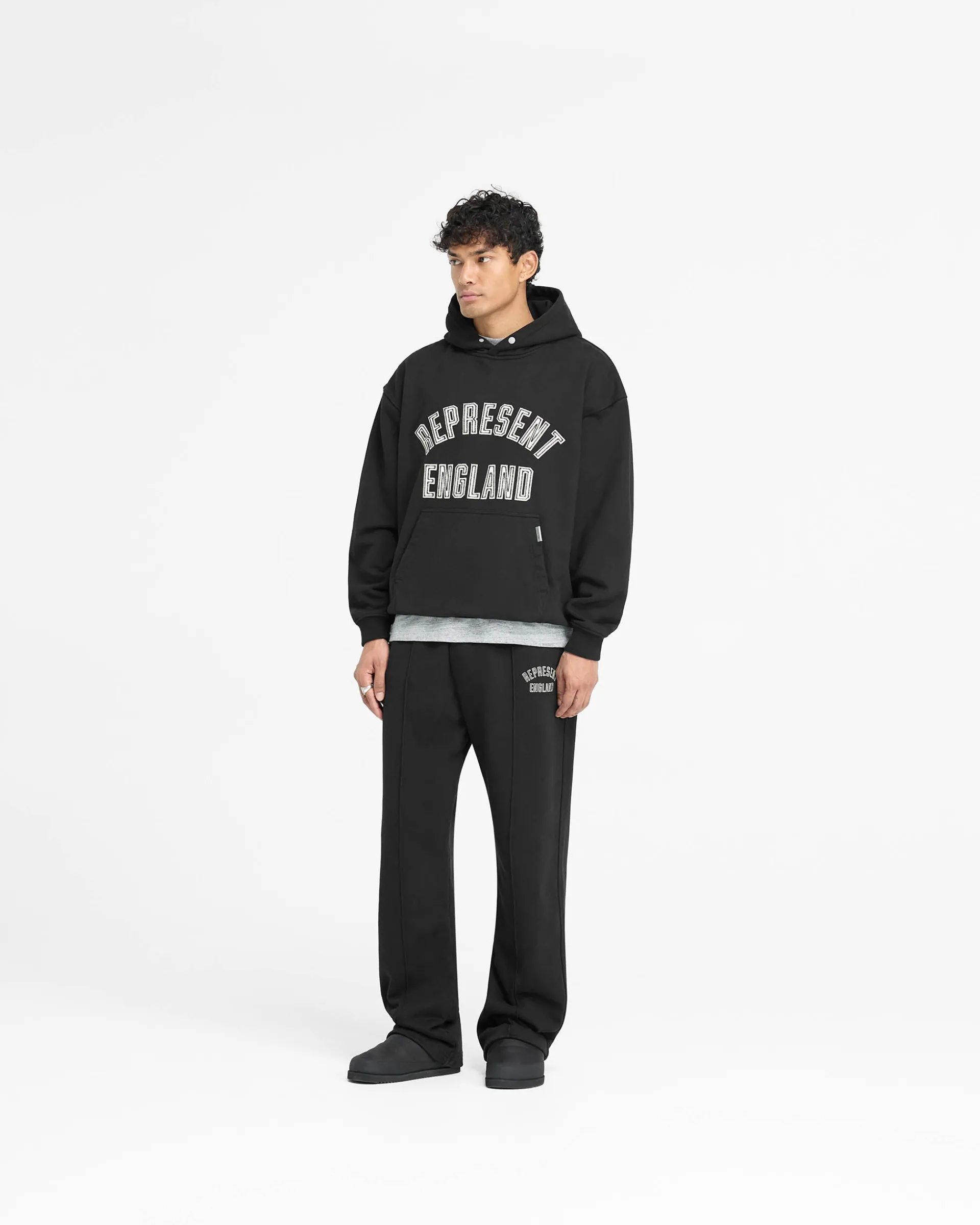 Represent England Applique Hoodie - Jet Black> Hoodies