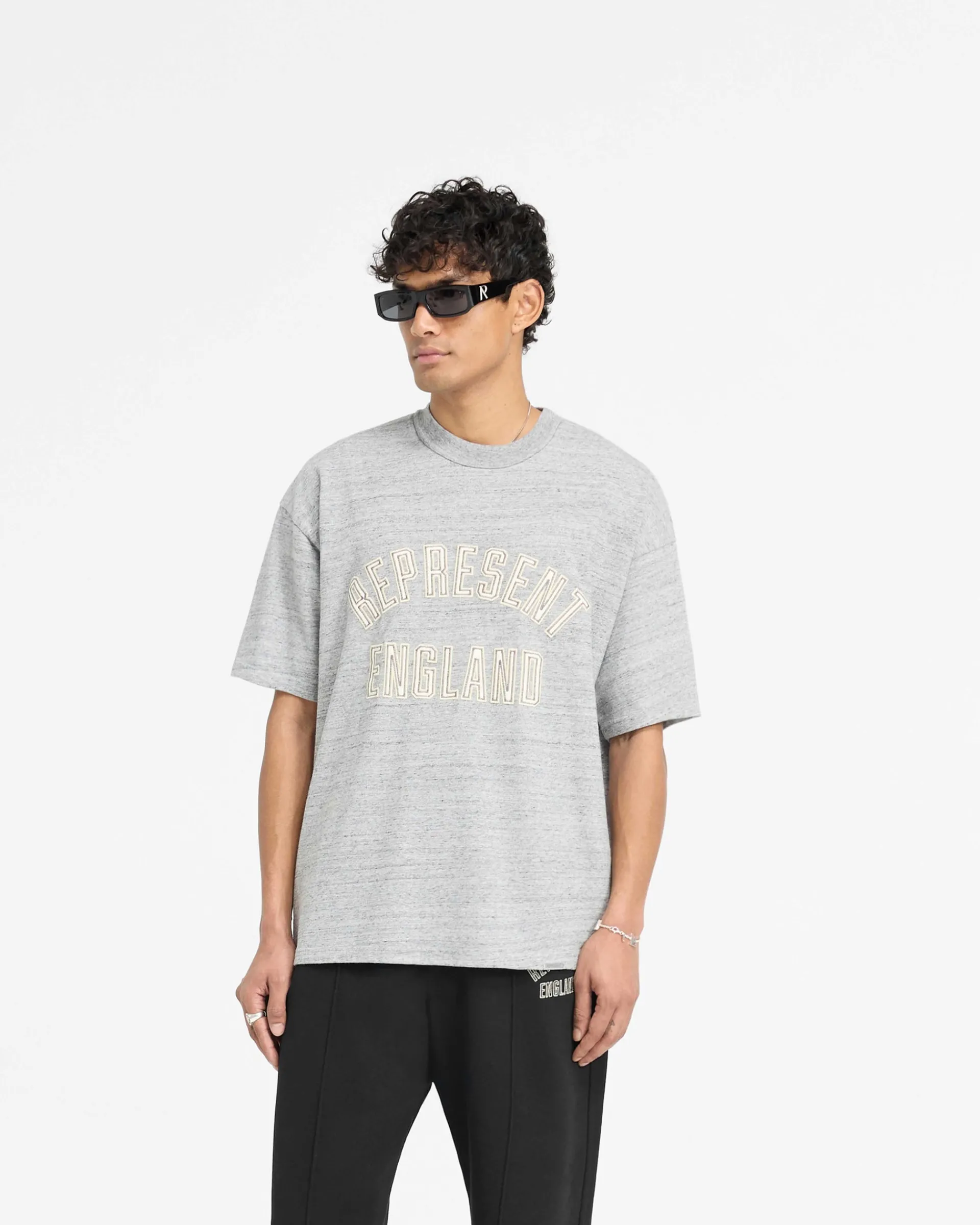 Represent England Applique T-Shirt - Grey Marl> T-Shirts
