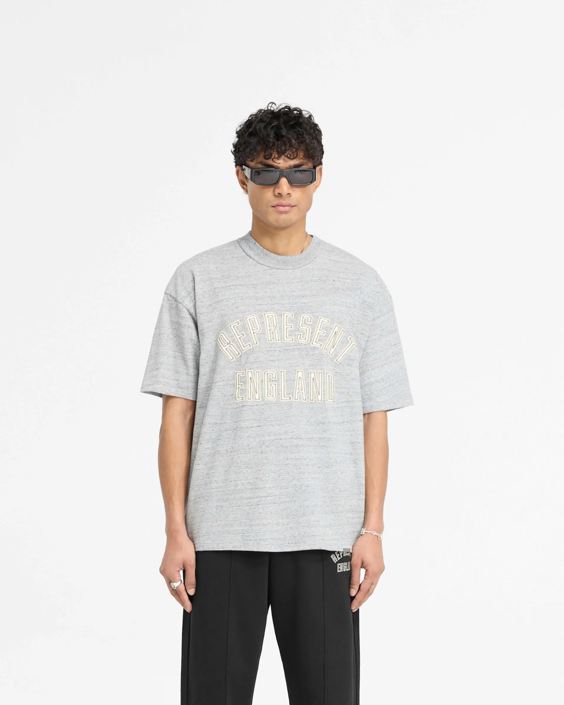 Represent England Applique T-Shirt - Grey Marl> T-Shirts