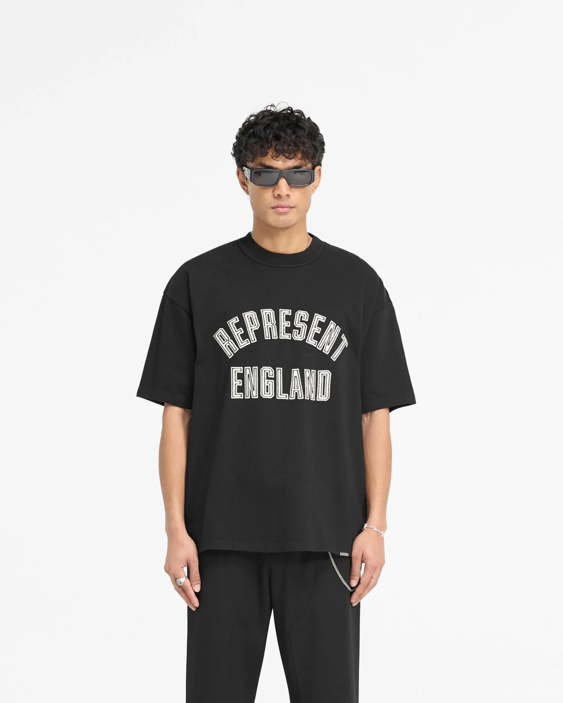 Represent England Applique T-Shirt - Jet Black> T-Shirts