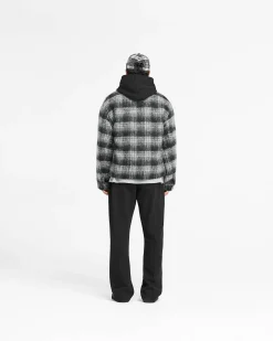 Represent Flannel Check Overshirt - Jet Black><noscript><img width=