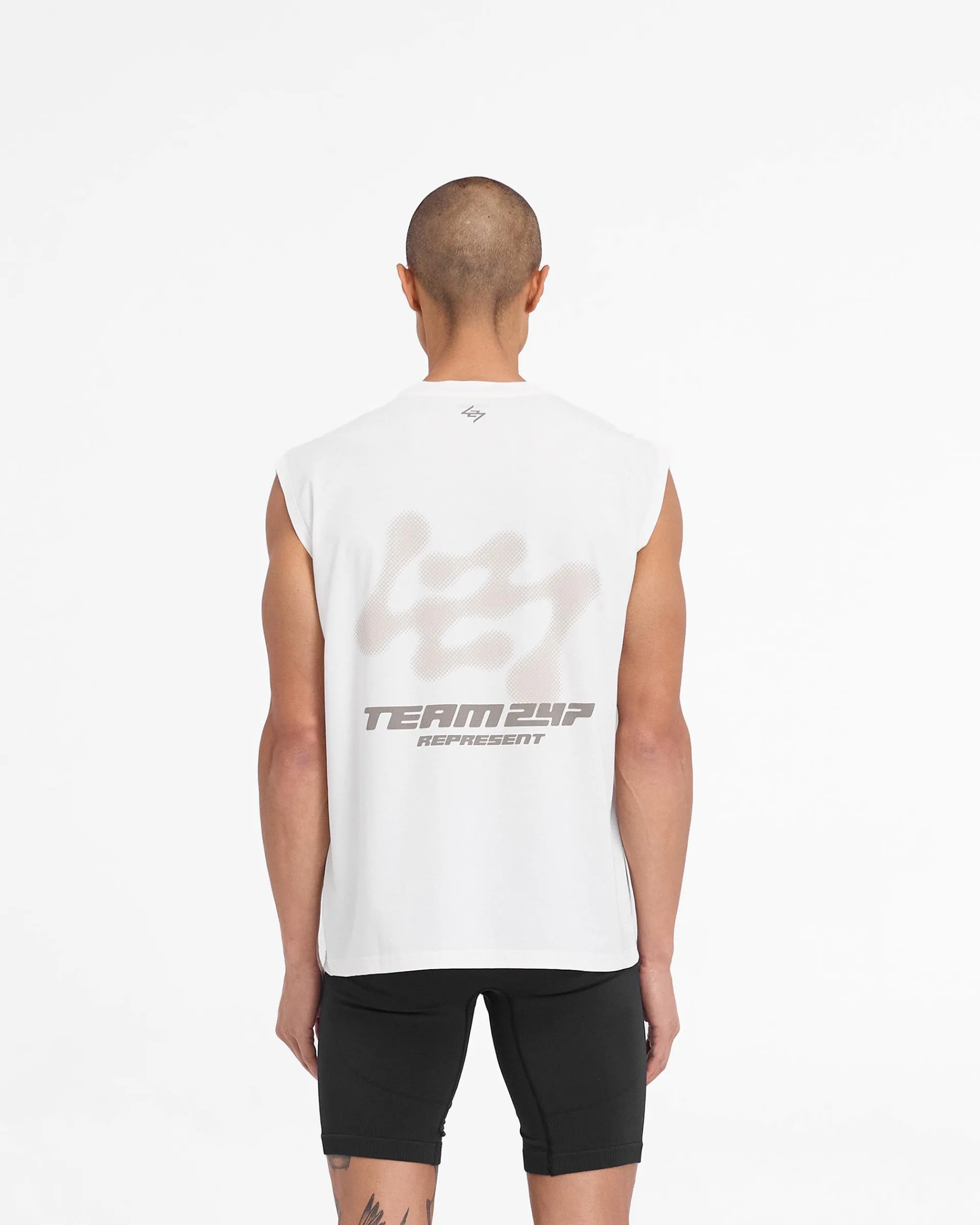 Represent 247 Future Terrains Oversized Tank - Flat White> T-Shirts
