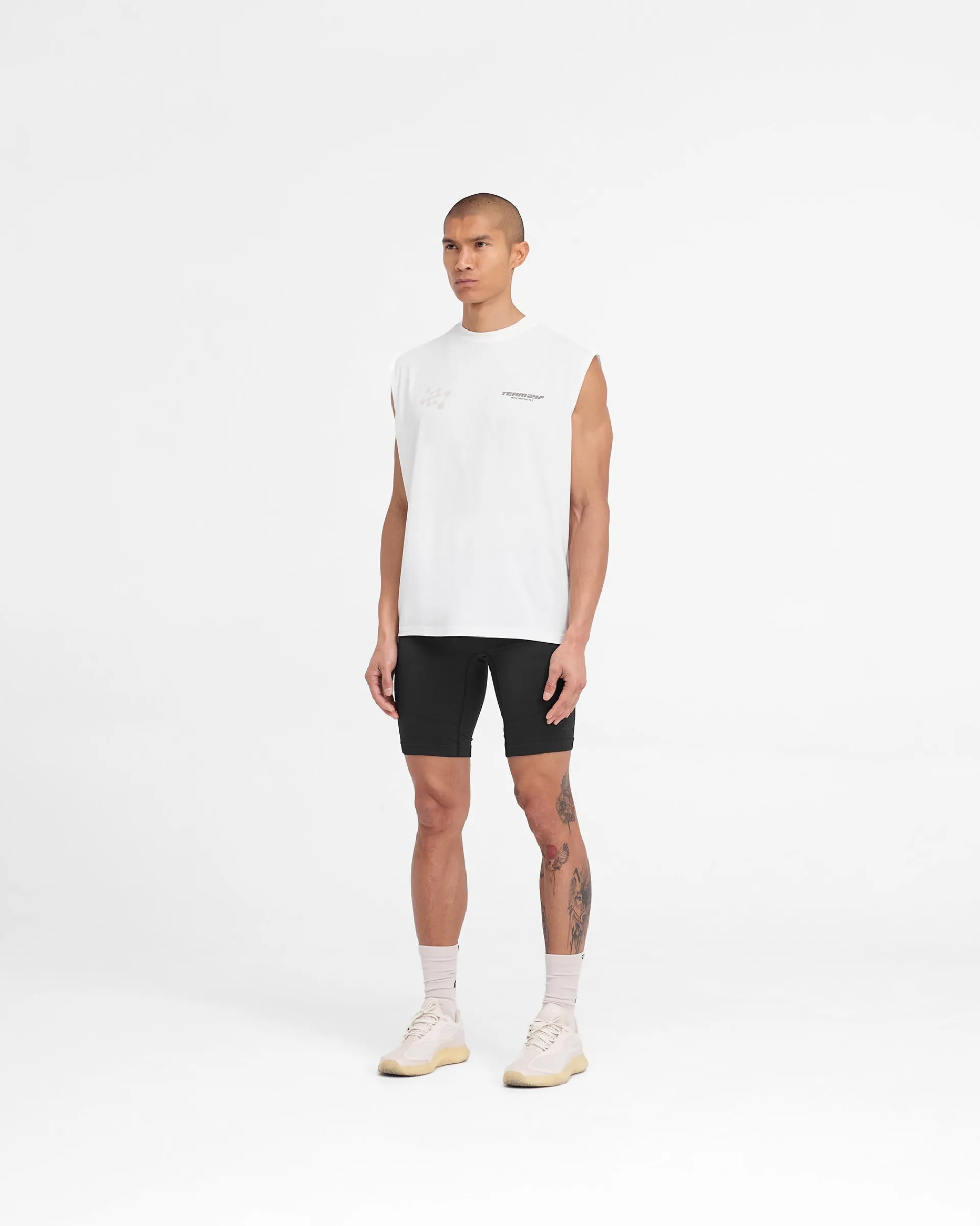 Represent 247 Future Terrains Oversized Tank - Flat White> T-Shirts