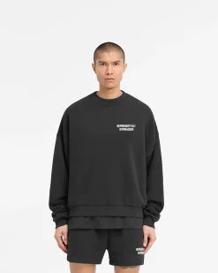 Represent 247 Gymnasium Boxy Sweater - Off Black><noscript><img width=