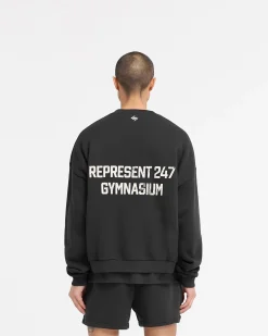 Represent 247 Gymnasium Boxy Sweater - Off Black><noscript><img width=