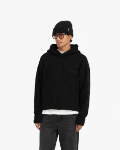 Represent Heavy Boucle Hoodie - Jet Black> Knitwear
